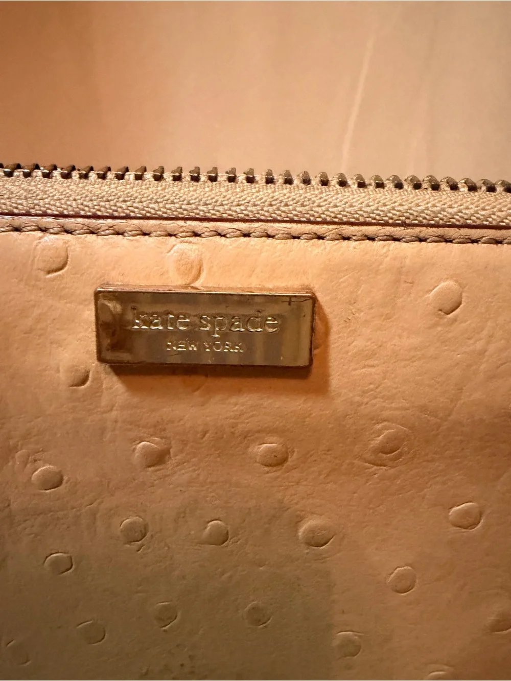 kate spade Tan Textured Zip-Around Wallet